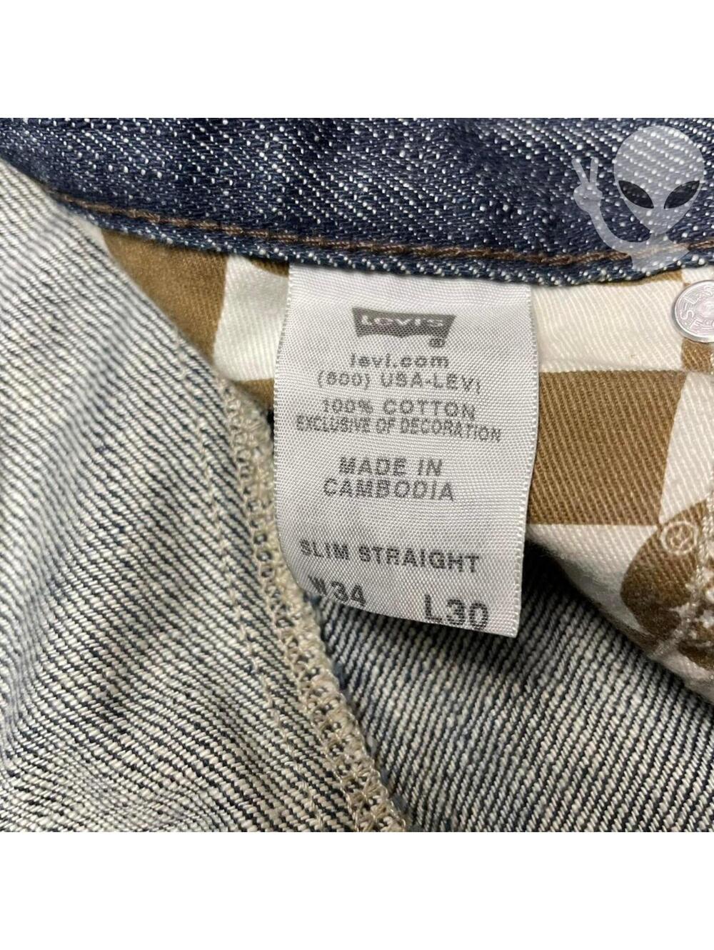 Levi's 514 Straight Jeans 36x34 Dark Wash Blue Vintage - Picture 5 of 7